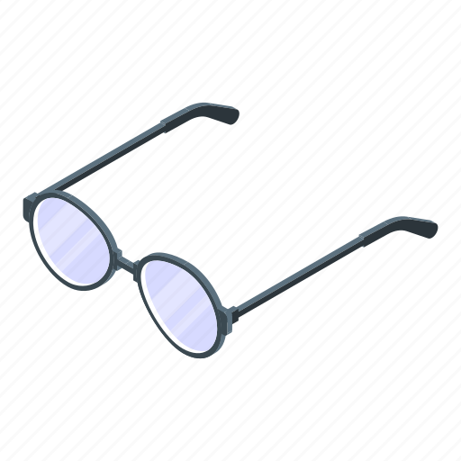 Newspaper, round, eyeglasses, isometric icon - Download on Iconfinder