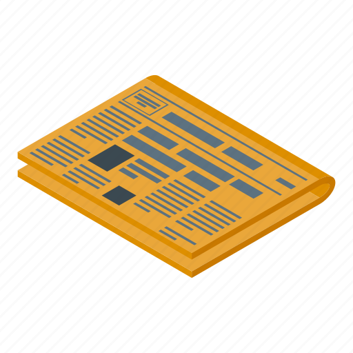 Old, newspaper, isometric icon - Download on Iconfinder