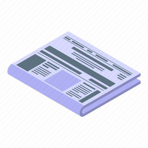 Finance, newspaper, isometric icon - Download on Iconfinder