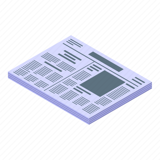 Modern, newspaper, isometric icon - Download on Iconfinder