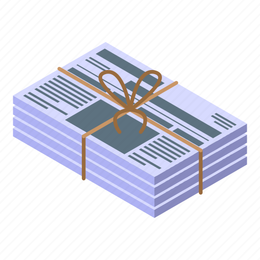 Newspaper, pack, isometric icon - Download on Iconfinder