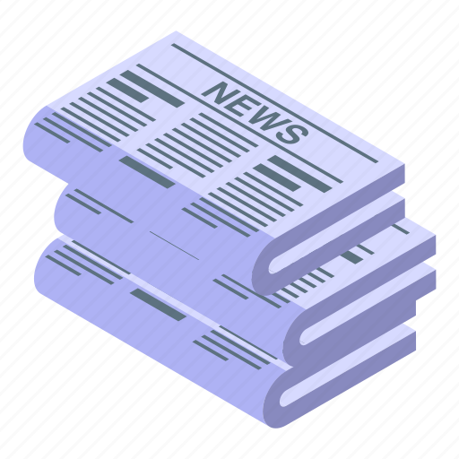 Newspaper, news, isometric icon - Download on Iconfinder