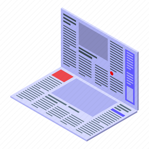 Newspaper, paper, isometric icon - Download on Iconfinder