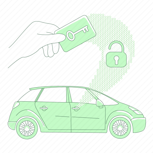 Nfc, keycard, car, vehicle, keyless lock illustration - Download on Iconfinder