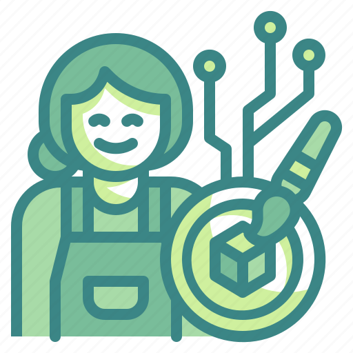 Artist, woman, painter, avatar, currency icon - Download on Iconfinder