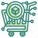 market, shopping, cart, trolley, cryptocurrency