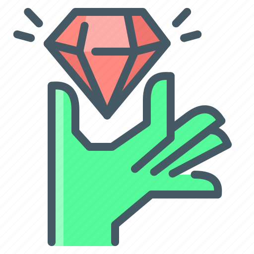 Token, hand, diamond, treasure icon - Download on Iconfinder