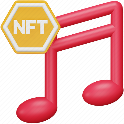 Nft, music, crypto, blockchain, audio, non-fungible, token 3D illustration - Download on Iconfinder