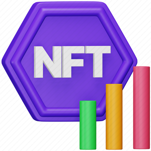 Nft, trading, blockchain, cryptocurrency, chart, non-fungible, token 3D illustration - Download on Iconfinder