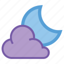 alt, cloudy, night, partly, cloud, moon, weather
