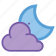 alt, cloudy, night, partly, cloud, moon, weather 