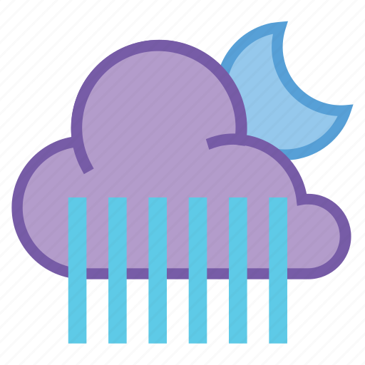 Alt, night, showers, moon, rain, shower, weather icon - Download on Iconfinder