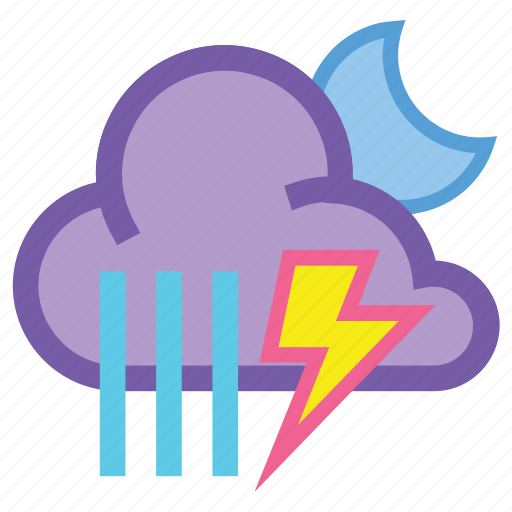 Alt, night, showers, storm, forecast, moon, weather icon - Download on Iconfinder