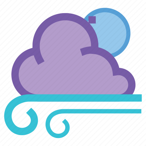 Cloudy, gusts, night, forecast, moon, storm, weather icon - Download on Iconfinder