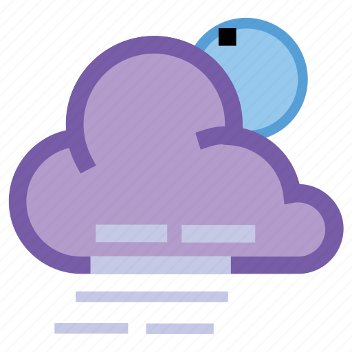 Cloudy, night, windy, fog, forecast, haze, moon icon - Download on Iconfinder