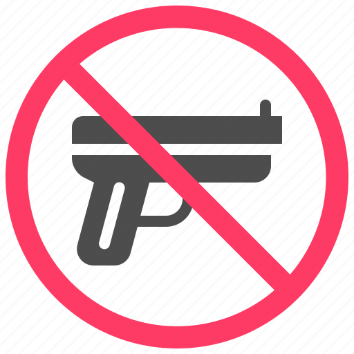 Forbidden, sign, warning, prohibition, no gun, weapon, hand gun icon - Download on Iconfinder