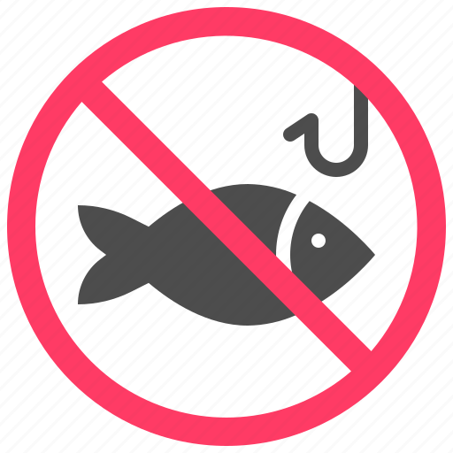Forbidden, sign, warning, prohibition, no fishing, fishing, fish hook icon - Download on Iconfinder