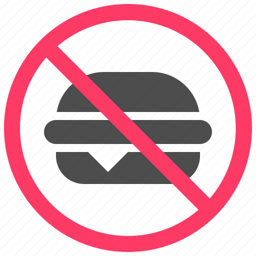 Forbidden, sign, warning, prohibition, no food, no food allowed, hamburger icon - Download on Iconfinder