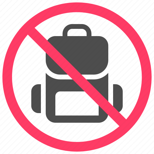 Forbidden, sign, warning, prohibition, no bag allowed, no bag, bag icon - Download on Iconfinder