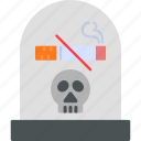 death, bones, danger, smoking, cigarette, icon