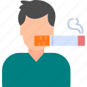 man, smoking, no, tobacco, healthy, lifestyle, bad, icon