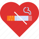 no, smoking, healthcare, medical, signaling, smoke, heart, icon