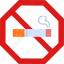 no, smoking, cigarette, forbidden, prohibited, sign, icon 