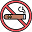 no, cigar, tobacco, smoking, smoke, cigarette, icon 