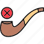 no, smoking, pipe, smoke, tobacco, stop, prohibition, retro, icon 