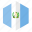 america, country, design, flag, guatemala, hexagon 