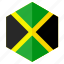 america, country, design, flag, hexagon, jamaica 