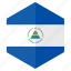 america, country, design, flag, hexagon, nicaragua 