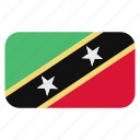 and, flag icon, kitts, nevis, north america, rounded, saint