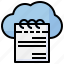 cloud, register, record, book, clipboard, education 