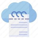 cloud, register, record, book, clipboard, education