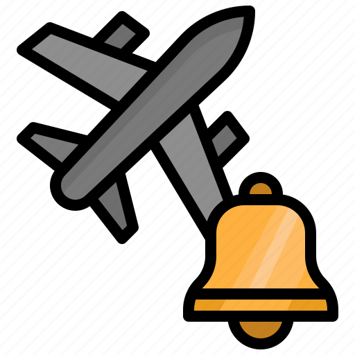 Airplane, flight, travel, bell, ring icon - Download on Iconfinder