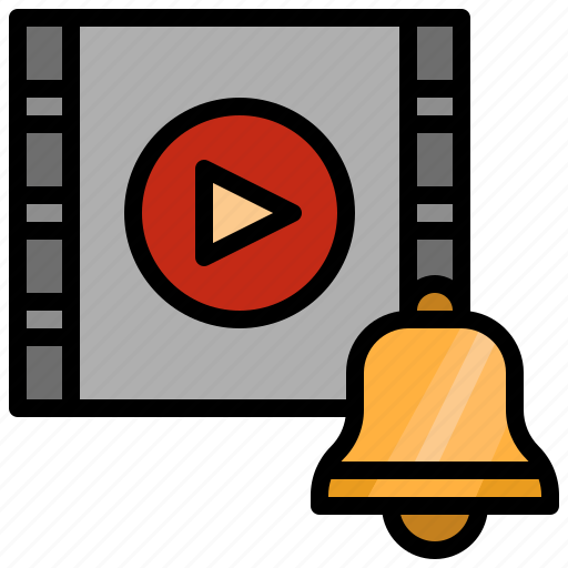 Video, player, movie, bell, ring icon - Download on Iconfinder