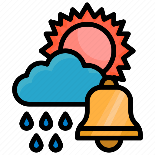 Weather, sunny, cloudy, rain, bell icon - Download on Iconfinder