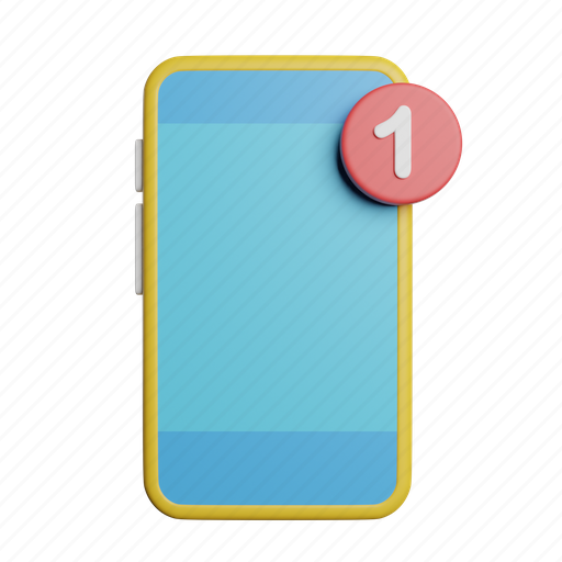 Notification, phone, 2 3D illustration - Download on Iconfinder
