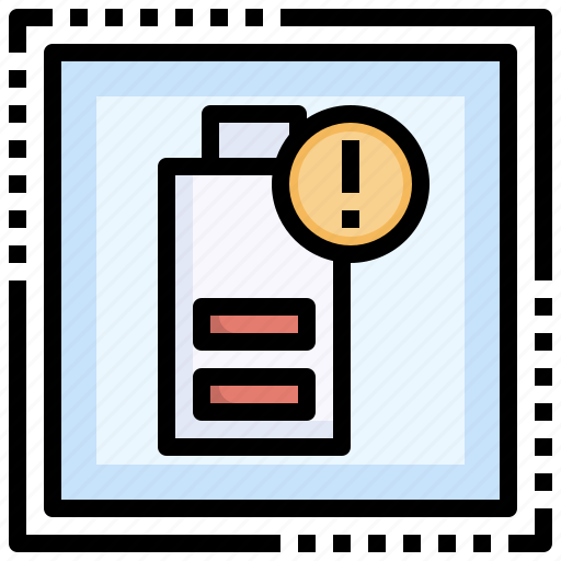 Battery, charge, low, warning icon - Download on Iconfinder