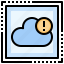 cloud, storage, alert, exclamation, mark, file, warning 