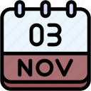 calendar, november, three, 3, date, monthly, time, month, schedule