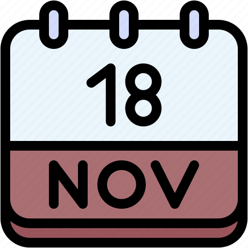 Calendar, november, eighteen, date, monthly, time, and icon - Download on Iconfinder