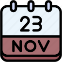 calendar, november, twenty, three, date, monthly, time, month, schedule