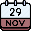 calendar, november, twenty, nine, date, monthly, time, month, schedule