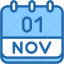 calendar, november, one, 1, date, monthly, time, and, month, schedule 