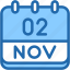 calendar, november, two, 2, date, monthly, time, and, month, schedule 