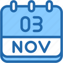 calendar, november, three, 3, date, monthly, time, month, schedule