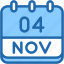 calendar, november, four, date, monthly, time, and, month, schedule 