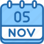 calendar, november, five, date, monthly, time, and, month, schedule 